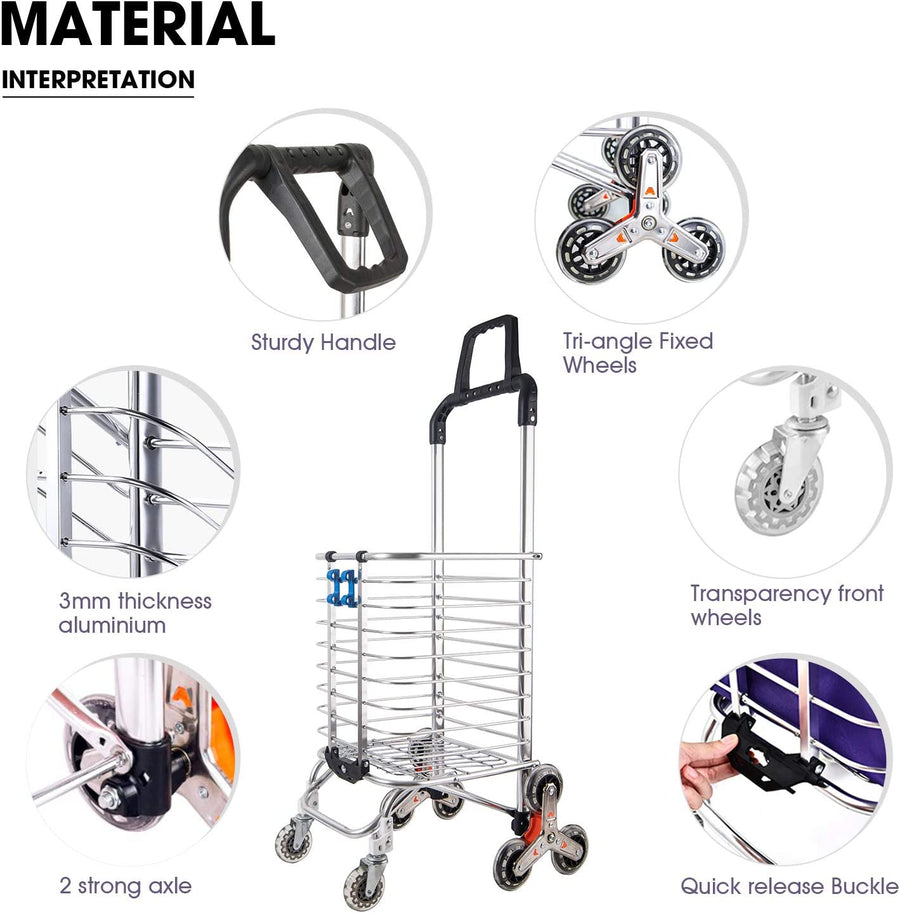 🛒🪜 CARRITO DE COMPRAS ESCALADOR  Carrito + Carreta 2 en 1 | 8 Ruedas | Diseño Plegable 💥Wow Solo $169.990🤩 - foto 8