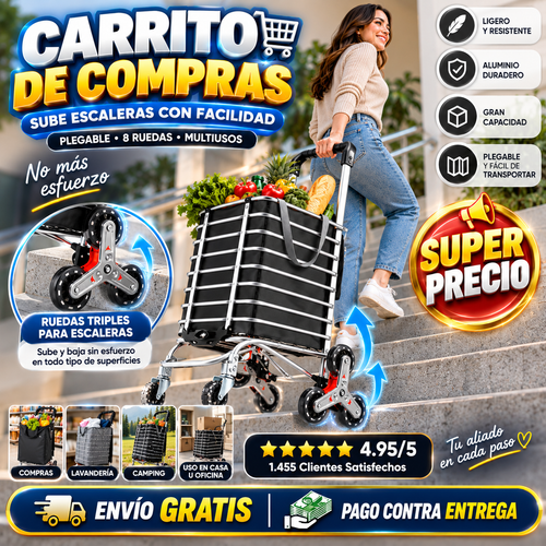 Carrito plegado de forma compacta